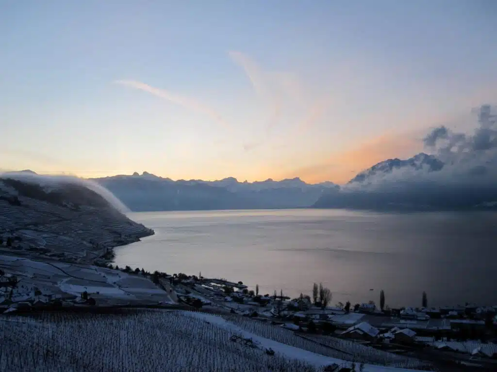 La vue en hiver depuis le Domaine Wannaz